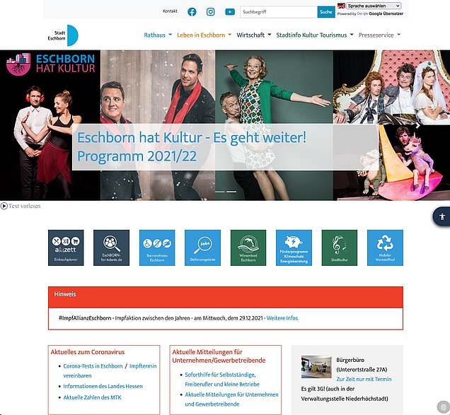 Stadt Eschborn - TYPO3 Webseite @pixelegg Stadt Eschborn - TYPO3 Webseite @pixelegg