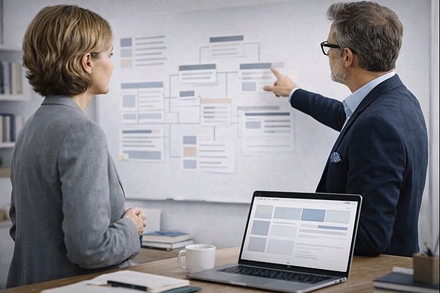 Zusammenarbeit vor abstraktem Diagramm