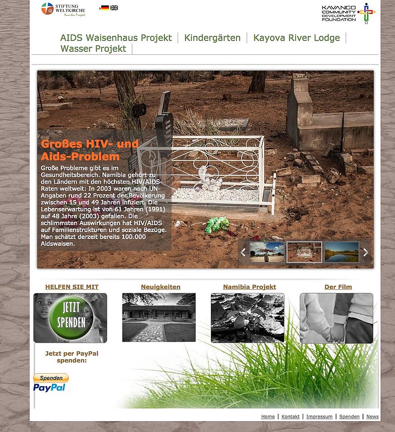 Kavango - Alte Webseite