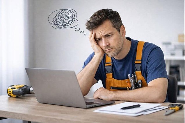 Frustration bei der Arbeit am Laptop