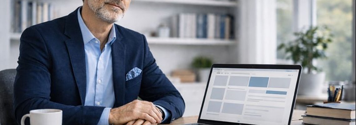 Nachdenklicher Mann im modernen Büro